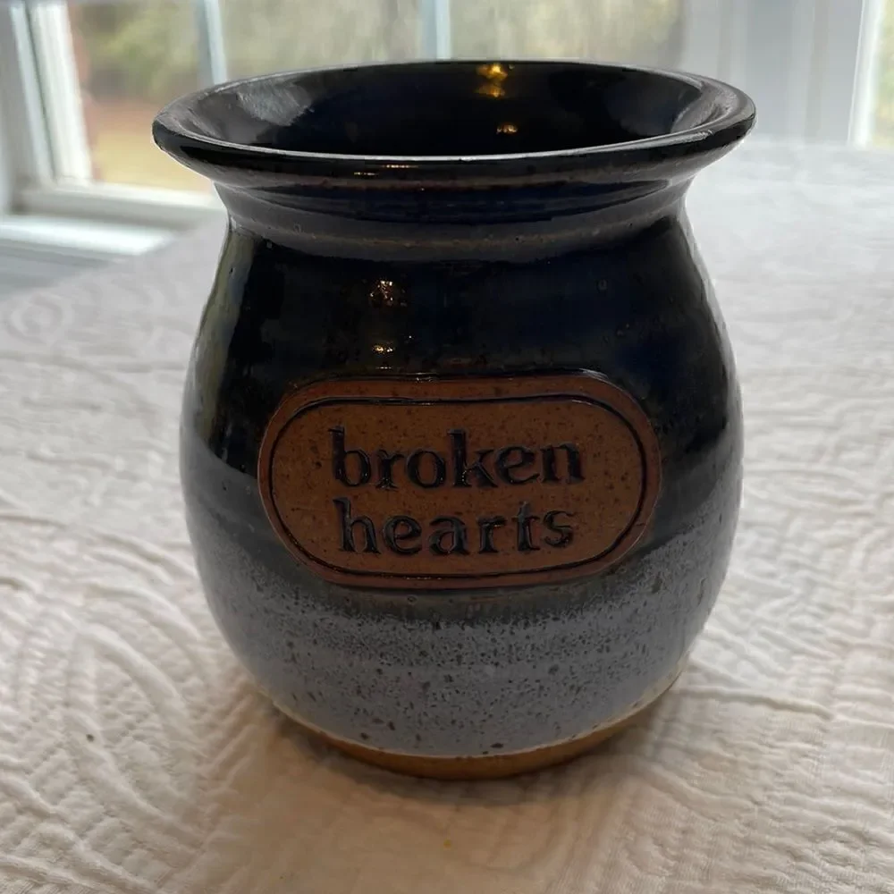 Broken Heart Beautiful Pottery Mug Cup - NWOB